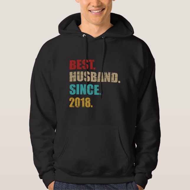 Sudadera Mejor esposo desde 2018 4º aniversario de bodas (Anverso)
