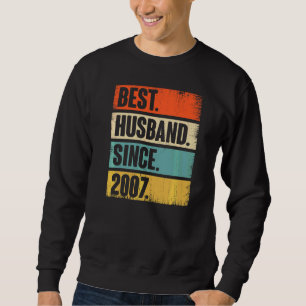 Sudadera Mejor Esposo Retro Desde 2007 15º Anivers Boda
