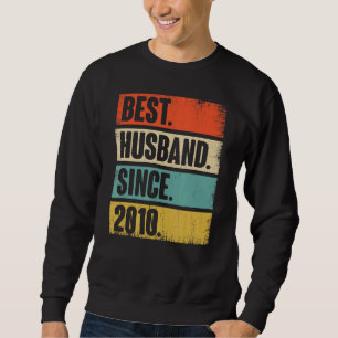 Sudadera Mejor Esposo Retro Desde 2010 12º Anivers Boda