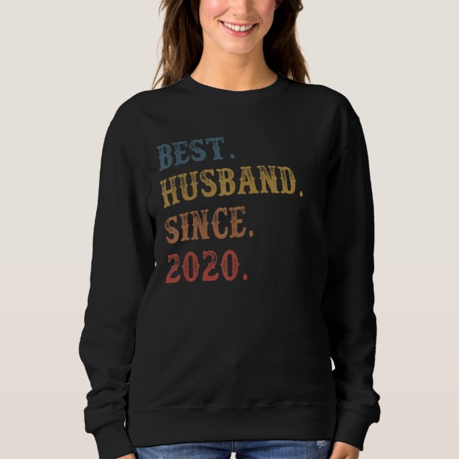 Sudadera Mejor Esposo Retro Desde 2020 2.º Anivers Boda (Anverso)