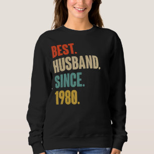 Sudadera Mejor Esposo Vintage desde 1980 42ª Anive Boda