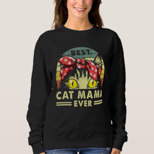 Sudadera Mejor Estilo Retro de Gato de Mama Siempre Vintage