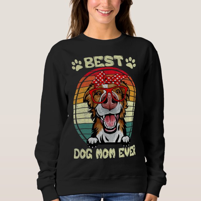 Sudadera Mejor Frontera Collie Mamá Jamás Perro Mama Moth (Anverso)