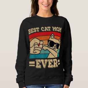 Sudadera Mejor Gato Mamá Nunca Funny Gato Retro Vintage Gat