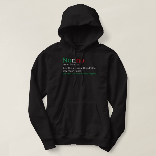 Sudadera Mejor Gracioso No Italiano Abuelo Definición Gi (Diseño del anverso)