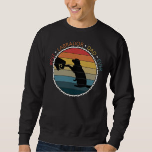 Sudadera Mejor Hombres Labrador Papá Nunca Retro Sunset Lab