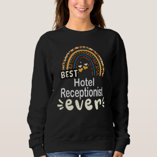 Sudadera Mejor Hotel Recepcionista Ever - arco iris leopard