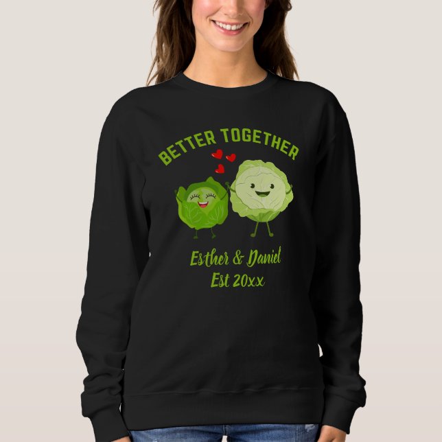 Sudadera MEJOR JUNTOS Repollo Lindo San Valentín Parejas (Anverso)