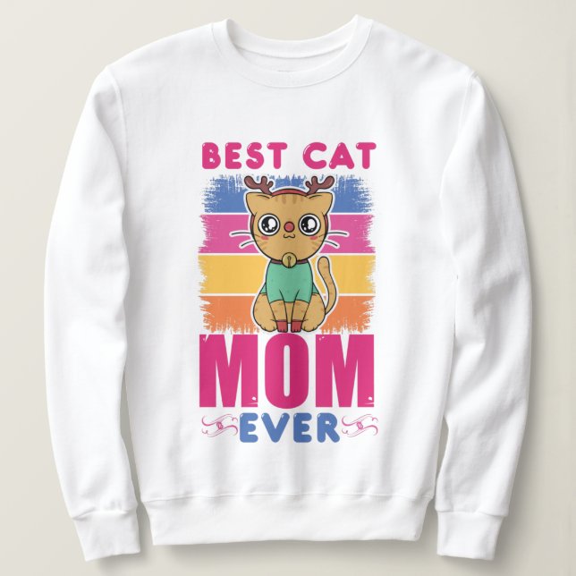 Sudadera Mejor Madre De Gato (Anverso del diseño)