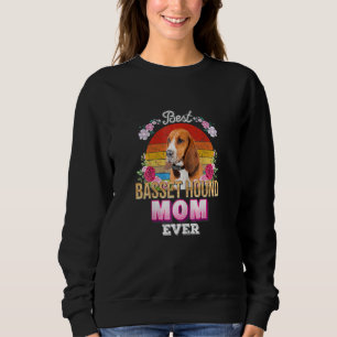 Sudadera Mejor Madre Perro Jamás Basset Hound Floral Retro