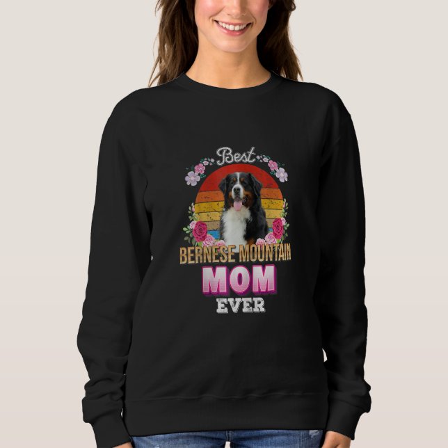Sudadera Mejor Madre Perro Jamás Bernesa Floral de montaña  (Anverso)
