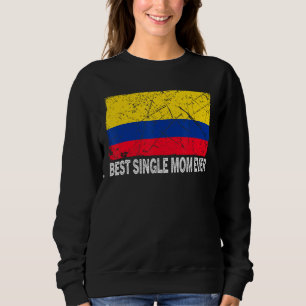 Sudadera Mejor madre soltera de la bandera de Colombia retr