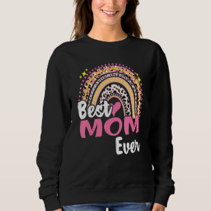 Sudadera Mejor Mamá Curiosa Madres Arcoiris De Leopardo Ros
