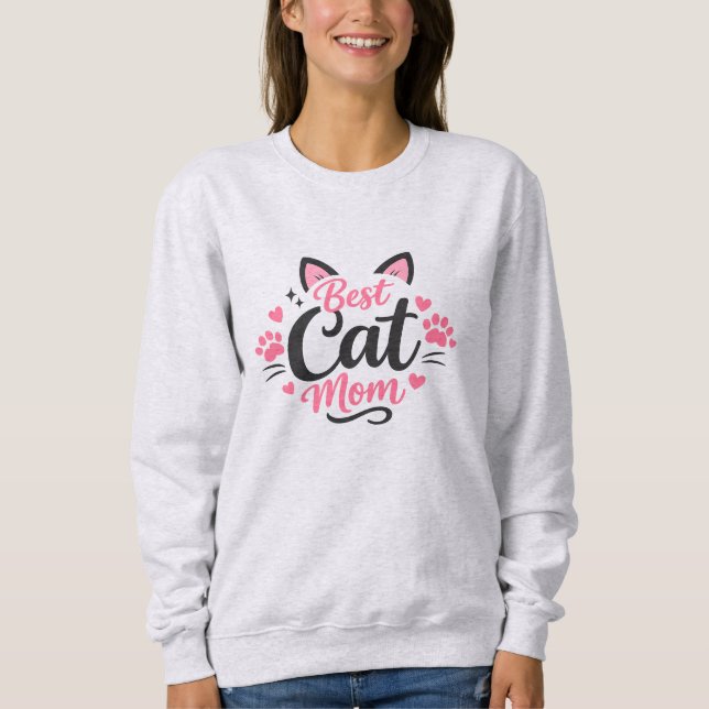 Sudadera Mejor Mamá de Gatos (Anverso)