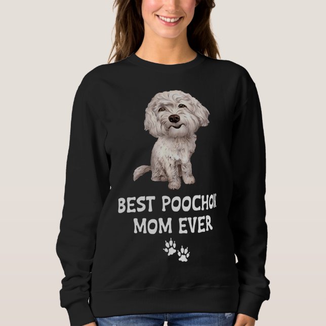 Sudadera Mejor Mamá De Poochon Para Amor De Bichon Cross (Anverso)