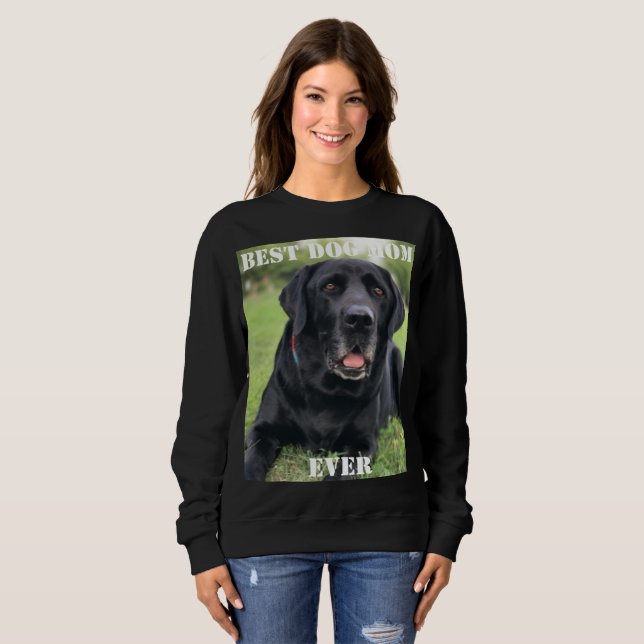 Sudadera Mejor Mamá Perro Foto Divertida Mascota De Cachorr (Anverso completo)