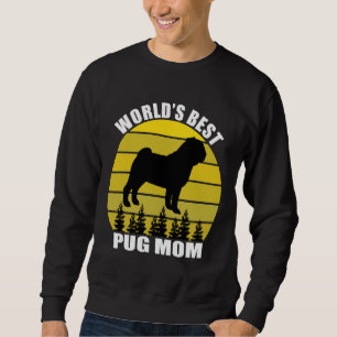 Sudadera Mejor mamá Pug, Retro Sun T Shirt Classi