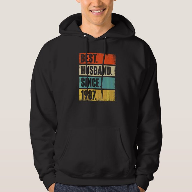 Sudadera Mejor Marido Retro Desde 1987 35º Anivers Boda (Anverso)