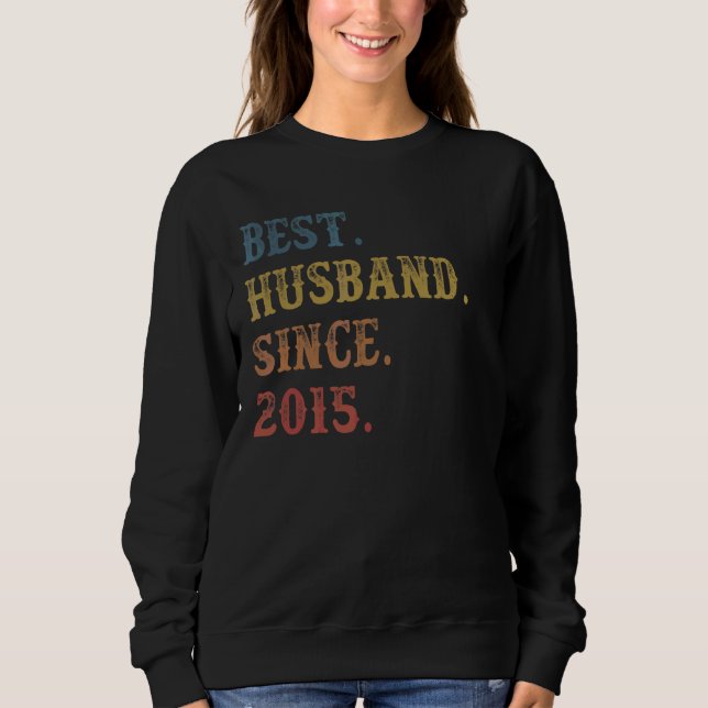Sudadera Mejor Marido Retro Desde 2015 Sétimo Anivers Boda (Anverso)