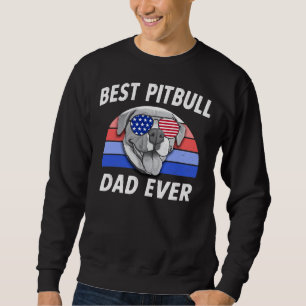 Sudadera Mejor padre de Pitbull Dad Funny Pit Bull Retro