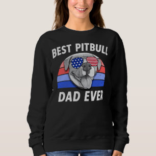 Sudadera Mejor padre de Pitbull Dad Funny Pit Bull Retro