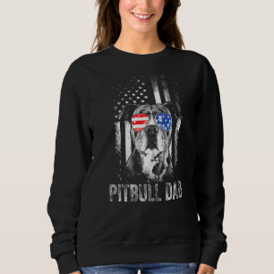 Sudadera Mejor Padre De Pitbull Que Nunca Perro De Bandera 