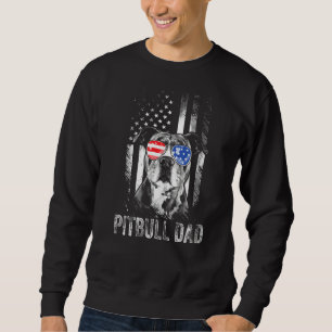 Sudadera Mejor Padre De Pitbull Que Nunca Perro De Bandera 