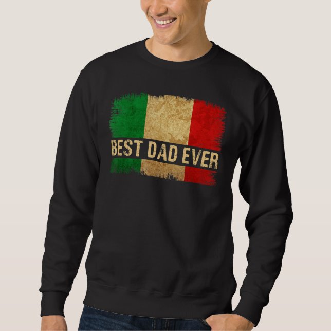 Sudadera Mejor padre italiano de la bandera italiana (Anverso)