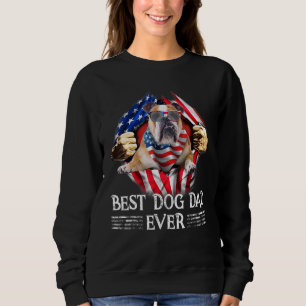 Sudadera Mejor Papá Bulldog Que Nunca Bandera Estadounidens