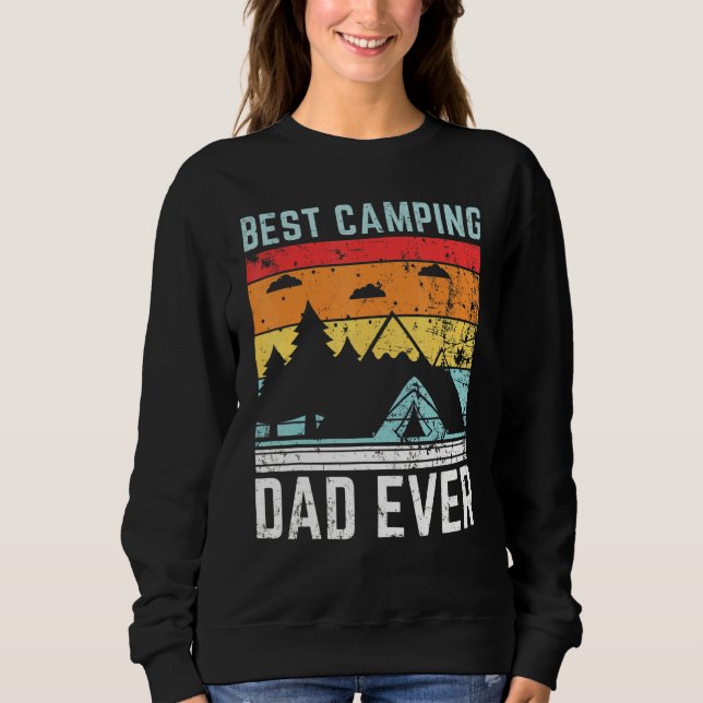 Sudadera Mejor Papa Camping De Estilo Retro Siempre 3 (Anverso)