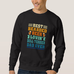 Sudadera Mejor papá de bull terrier con barba amante de la 