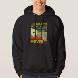 Sudadera Mejor papá de gato Sphynx Retro Vintage Atardecer