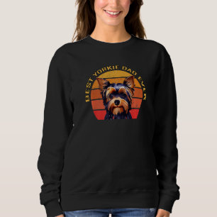 Sudadera Mejor papá de Yorkie jamás vintage años 70 puesta 