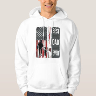 Sudadera Mejor Papá del Mundo Bandera de Pesca Diseño Vecto