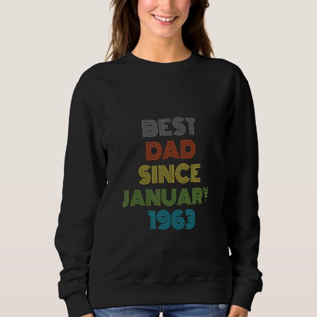 Sudadera Mejor Papá Desde Enero De 1963 Guay Present (Anverso)