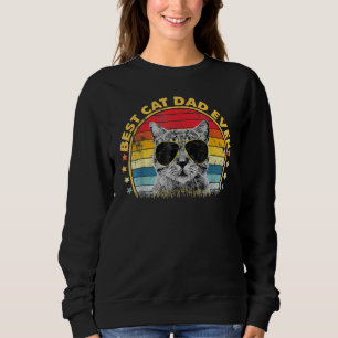 Sudadera Mejor Papá Gato Estilo Vintage Hombres Apuntar
