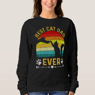 Sudadera Mejor Papá Gato Nunca Vintage Estilo Retro Gatos N