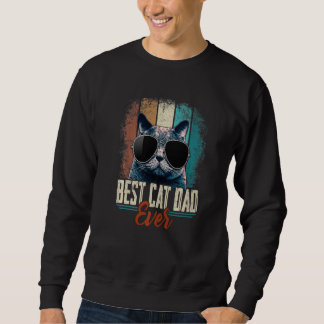 Sudadera Mejor Papá Gato Vintage Golpe Ajustado