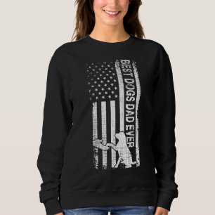 Sudadera Mejor Papá Perro Con La Bandera Estadounidense Pad