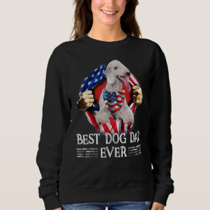 Sudadera Mejor Papá Perro Nunca Bedlington Terrier Bandera 