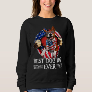 Sudadera Mejor Papá Perro Que Jamás Bandera Estadounidense 