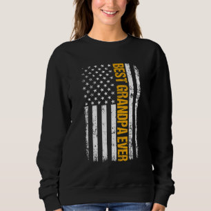 Sudadera Mejor Papá Perro Traje La Bandera Retro Estadounid