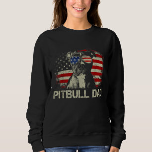 Sudadera Mejor Papá Pitbull Que Nunca Bandera Estadounidens