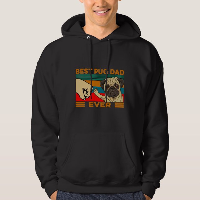 Sudadera Mejor Papa Pug que nunca camiseta clásica T-Shir e (Anverso)