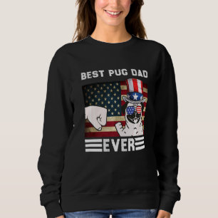 Sudadera Mejor Papa Pug Que Nunca La Bandera Estadounidense