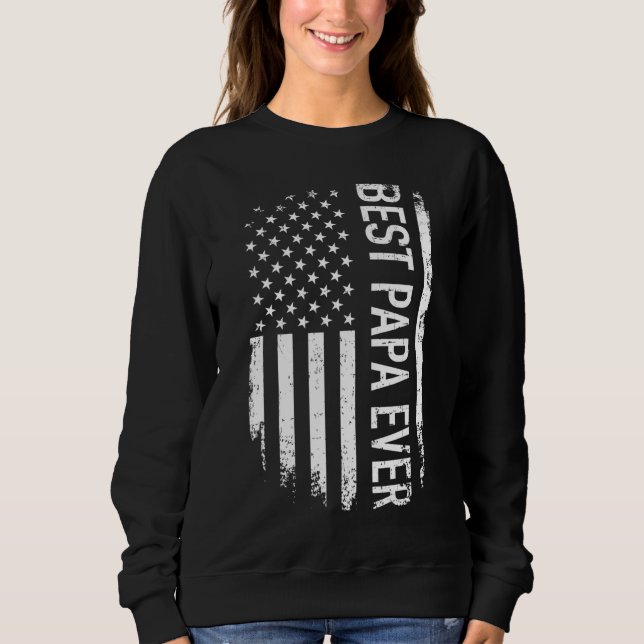 Sudadera Mejor papa que nunca la bandera de los estados uni (Anverso)