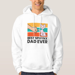 Sudadera Mejor Papá Sphynx del Mundo Amor por Gatos sin Pel