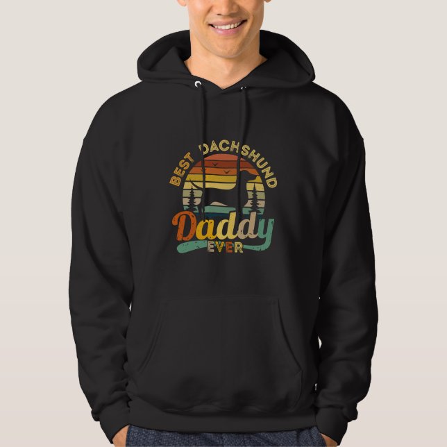 Sudadera Mejor Papi Dachshund Siempre Retro Vintage (Anverso)