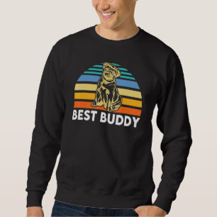 Sudadera Mejor Perro Buddy de Pug Retro Sunset _3