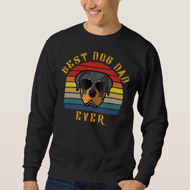 Sudadera Mejor Perro Retro Padre Perro Rottweiler Padre (Anverso)